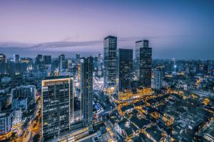 成都景观或在酒店看到的城市景观