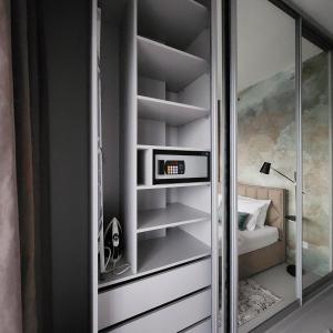 Posteľ alebo postele v izbe v ubytovaní Luksusowy Apartament Bliska Wola SABA