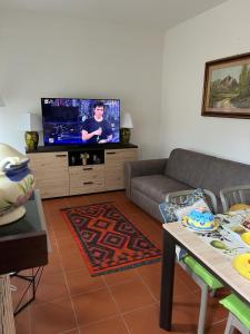 Televízia a/alebo spoločenská miestnosť v ubytovaní Casa Elena