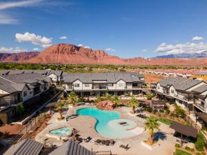 an aerial view of a resort with a swimming pool at Red Mountain Springs #23 townhouse in Santa Clara