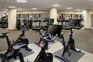 a gym with a lot of exercise bikes at The Westin Bonaventure Hotel & Suites, Los Angeles in Los Angeles