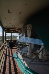 a view from the inside of a tent at La Cupola dei Trabocchi in Torino di Sangro
