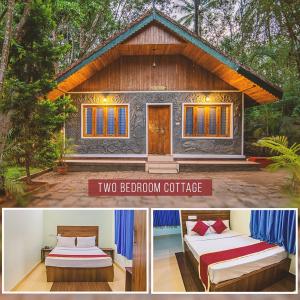 two beds in front of a small house at Orchid Trails Resort in Sultan Bathery