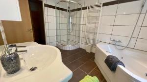 Koupelna v ubytování Haus am Soleweg