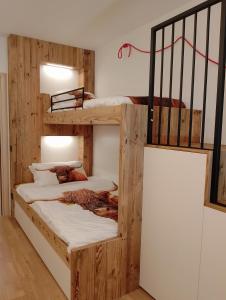 Våningssäng eller våningssängar i ett rum på Dolomiten Lounge - parcheggio privato incluso