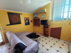 Μια τηλεόραση ή/και κέντρο ψυχαγωγίας στο Casa vacanze Medau Rubiu