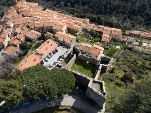 an aerial view of a village with a bunch of buildings at La Fortezza - Goelba in Marciana