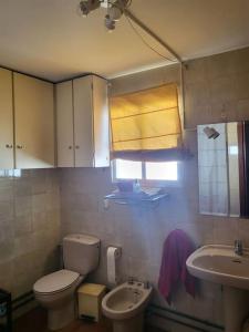 La salle de bains est pourvue de toilettes, d'un lavabo et d'une fenêtre. dans l'établissement BERJA33, à Roquetas de Mar