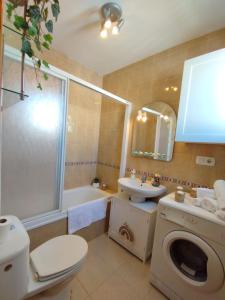 ein Badezimmer mit Toilette, Waschbecken und Waschmaschine in der Unterkunft Apartamentos Playacala in La Cala del Moral + 46 Fotos