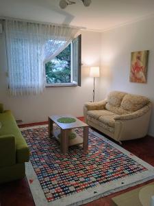 a living room with a couch and a table at Apartman Konak in Arandjelovac