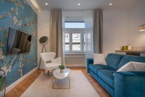 Posezení v ubytování GRAND apartments ZAGREB