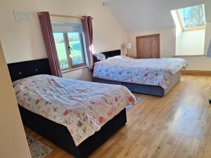 a bedroom with two beds and a window at The Attic in Kilkenny