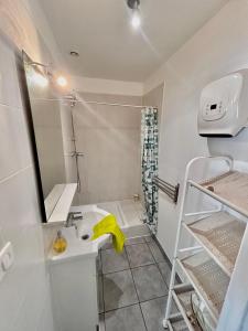 a bathroom with a sink and a shower at Ô'Berge & Chambres Avignon in Avignon