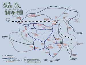 a map at Deep Forest Inn in Fenqihu