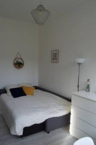 Tempat tidur dalam kamar di Studio calme et cosy au Andelys pour 2 personnes