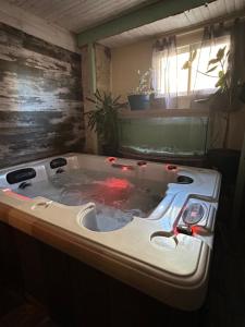 una bañera de hidromasaje en Chambre d’hôte avec Sauna & Jacuzzi, en Les Lèves-et-Thoumeyragues