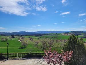 a view of a field with a fence and a tree at Les Cavallerisses in Guialmons +13 photos