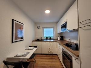 Kuchyň nebo kuchyňský kout v ubytování Living Flat, eine Wohnung mit zwei Schlafzimmern und Balkon