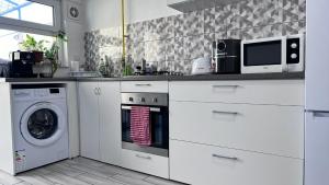 Kuchyň nebo kuchyňský kout v ubytování Summer Vibe - Apartament la curte