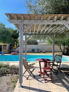 Piscina en o cerca de Villa de 5 chambres avec piscine privee jardin clos et wifi a Saint Sulpice de Royan a 6 km de la plage
