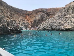 バモスにあるBoat trip and diving experiences in Apokoronasの渓谷の水泳集団