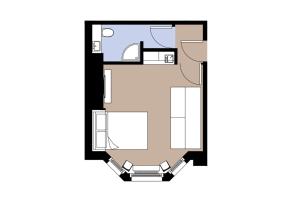 a vector drawing of a house top view illustration at Apt 04 Seaside Serenity Chic Studio Steps to Promenade in Brighton & Hove