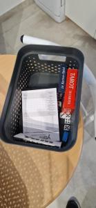 a trash can sitting on top of a table at Studio plein Sud au calme in Montauban