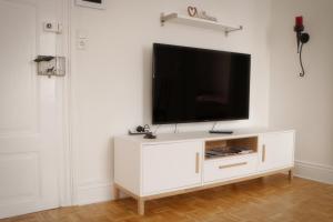 TV a/nebo společenská místnost v ubytování Besondere Ferienwohnung in Königslutter am Elm