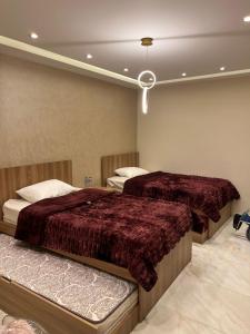 - une chambre avec 2 lits dans l'établissement Nile view 3 full bedroom apartment, au Caire
