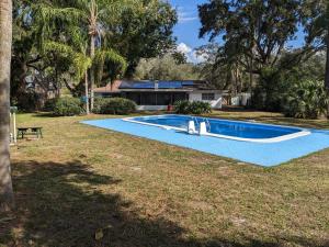 a swimming pool in the yard of a house at Executive Pool Home in Tampa