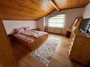 a bedroom with a bed and a television in a room at ЕДЕЛВАЙС Сърница in Sarnitsa
