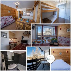 a collage of photos of a house at Doux Crépuscule - Au bord des pistes - Parking in Enchastrayes
