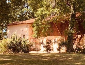 une maison avec un arbre en face dans l'établissement Le Buscagneau, à Béraut
