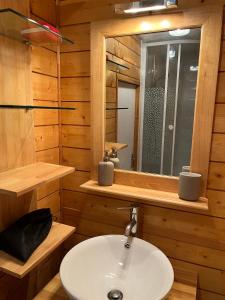 Koupelna v ubytování Chalet des Myrtilles - chalet cosy avec vue + 30 fotografií