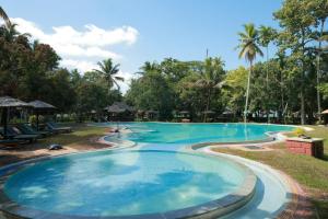a large pool at a resort with palm trees at Coconut Lagoon Kumarakom- CGH Earth in Kumarakom