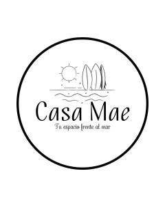 een zwart-wit logo voor een lasagne mar restaurant bij Casa Mae, Cocholgüe Tomé in Tomé