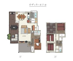 The floor plan of オザッキー大室高原4丁目