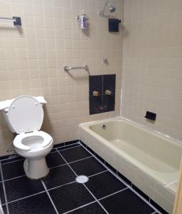 een badkamer met een toilet en een bad bij Casa Vida Bella in Chapala