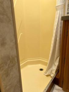 um chuveiro na casa de banho com uma cortina de chuveiro em Road to Happiness em Fort Worth