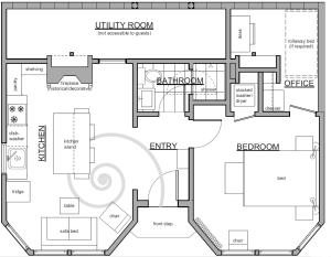 Půdorys ubytování Koru Flat
