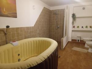 a bathroom with a tub and a toilet and a sink at Casa Alessia in Catania +11 photos