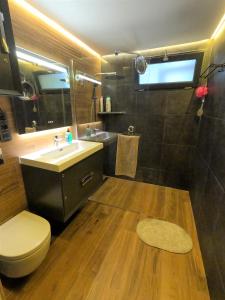 a bathroom with a sink and a toilet and a shower at Paul's Rooms, no se admiten turistas not for tourists in Valencia