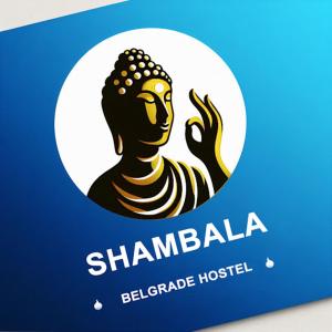 una señal para el hospital Sharma con una foto de una mujer en Belgrade Hostel Shambala en Belgrado