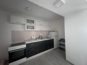a kitchen with a stove and a sink and a refrigerator at Green House Cuprija in Stolac +20 photos