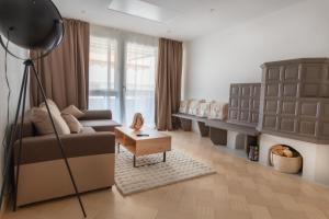 Posezení v ubytování Deluxe Apartement Tirol