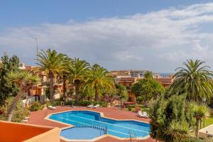 un complejo con piscina y palmeras en El Mirador de Emma, en Los Cancajos