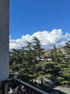 a view of trees from a balcony at Rustaveli Apartment 113 in Kutaisi