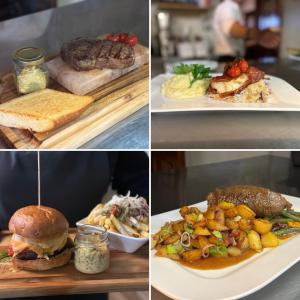 a collage of pictures of different types of food at Landhotel Vessens Hoff in Buchholz in der Nordheide