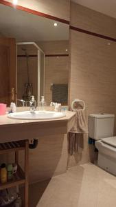 ein Bad mit einem Waschbecken und einem WC in der Unterkunft Apartamento en Portmán in Portman