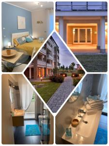 un collage de photos d'une chambre d'hôtel dans l'établissement Bloom Apartment, à Pero